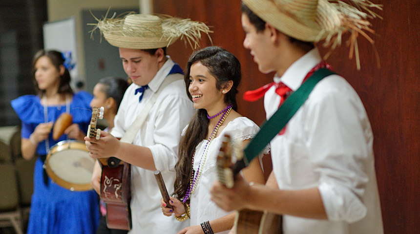 Youth Talent Show, playing musical instruments